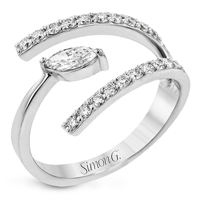 Simon G. 18K White Gold Diamond Bypass Ring