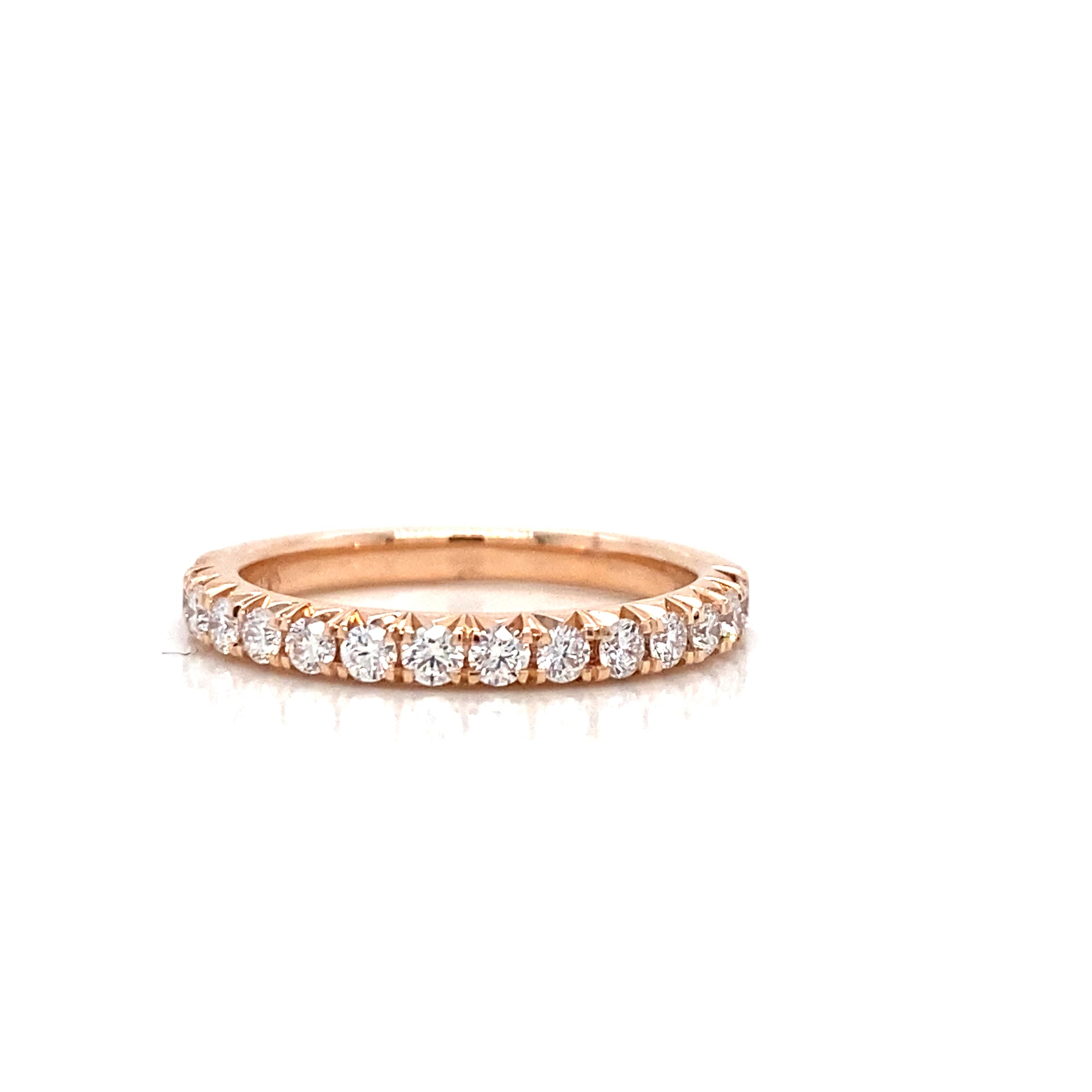 14K Rose Gold French Set Diamond Wedding Ring