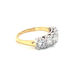 14K White & Yellow Gold Five Stone Diamond Ring