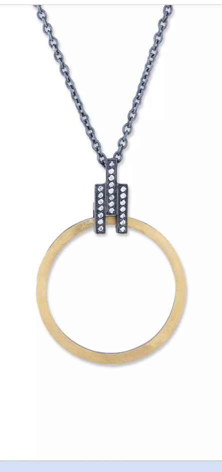 Lika Behar 24K Fusion Gold & Oxidized Silver "Deck" Circle Necklace