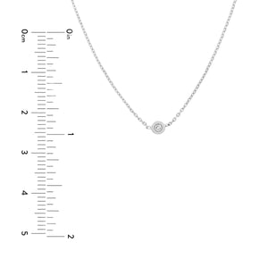 14K White Gold Diamond Bezel Set Adjustable Necklace