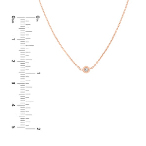 14K Rose Gold Diamond Bezel Set Center Station Adjustable Necklace