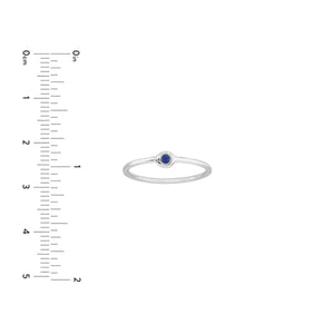 14K White Gold Round Sapphire Bezel Stack Ring