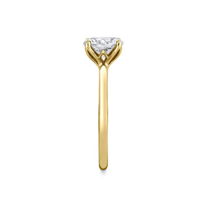Sylvie 14K Yellow Gold "Fawn" Solitaire Oval Engagement Ring with Tulip Basket