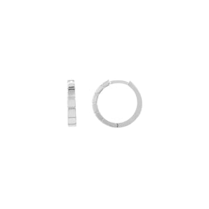 14K White Gold Square Huggie Hoop Earrings