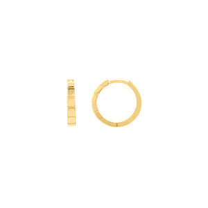 14K Yellow Gold Square Huggie Hoop Earrings