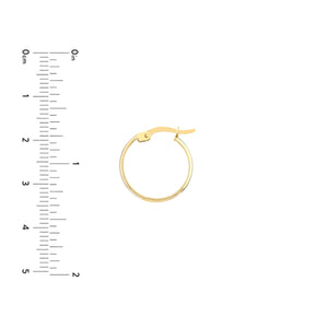 14K Yellow Gold Turquoise Enamel Round Hoop Earrings