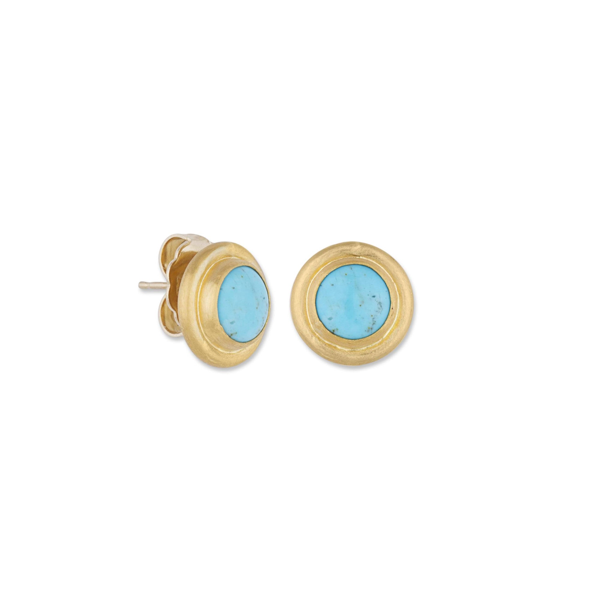 Lika Behar 24K Gold "Pompei" Turquoise Stud Earring