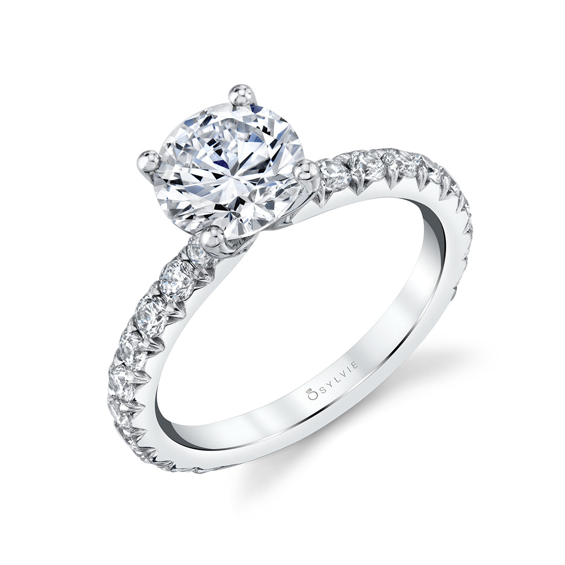 Sylvie 14K White Gold "Maryam" Diamond Engagement Ring
