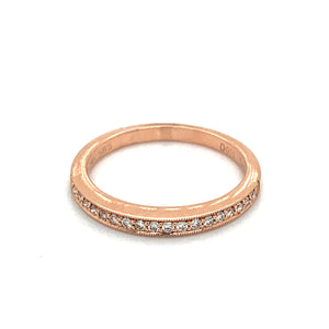 14K Rose Gold Halfway Diamond Band