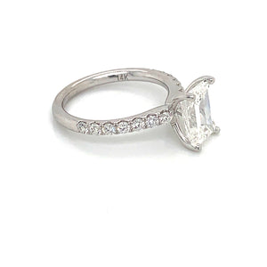 Sylvie 14K White Gold Emerald Cut Engagement Ring