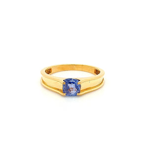 22K Yellow Gold No Heat Sapphire Ring