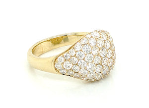 14K Yellow Gold Pave Cushion Shape Diamond Ring
