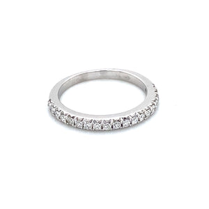 18K White Gold French Set Diamond Wedding Band