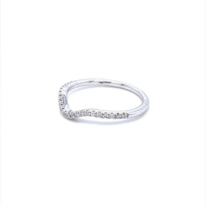 14K White Gold Diamond Contour Wedding Band