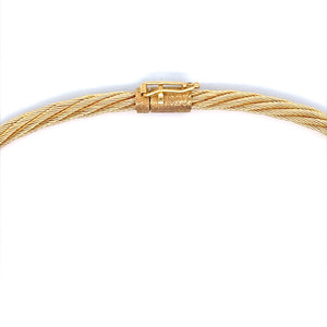 18K Yellow Gold Solid Twisted Necklace