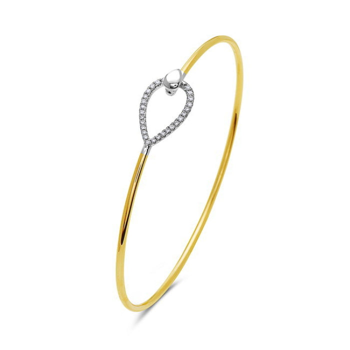 14K Yellow & White Gold Diamond Loop Bracelet
