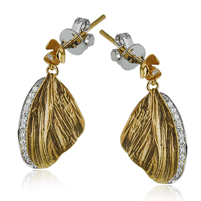 Simon G. 18K Yellow Gold Butterfly Wing Earrings with Diamond Accents