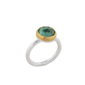 Lika Behar Sterling Silver & 24K Gold Green Tourmaline Ring