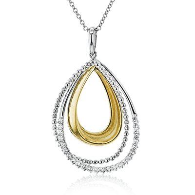 Simon G. 18K White & Yellow Gold Pear Shape Diamond Necklace