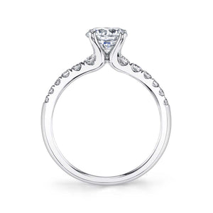 Sylvie Celine 14K White Gold Classic Diamond Engagement Ring - S1499