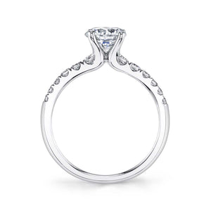 Sylvie 14K White Gold Classic Solitaire Engagement "Celine" Ring