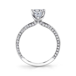 Sylvie 14K White Gold "Messaline" Modern Solitaire Engagement Ring