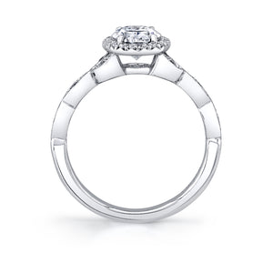 Sylive 14K White Gold "Frederique" Oval Diamond Halo Engagement Ring