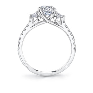 Sylvie 14K White Gold "Tatianna" Three Stone Diamond Engagement Ring