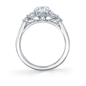 Sylvie 14K White Gold Oval Diamond "Alina" Engagement Ring