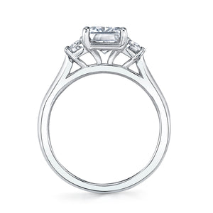 Sylvie 14K White Gold Three Stone Emerald Cut Engagement "Annalise" Ring