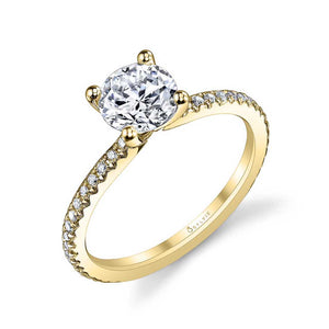 Sylvie Adorlee - Round Solitaire Engagement Ring S1093