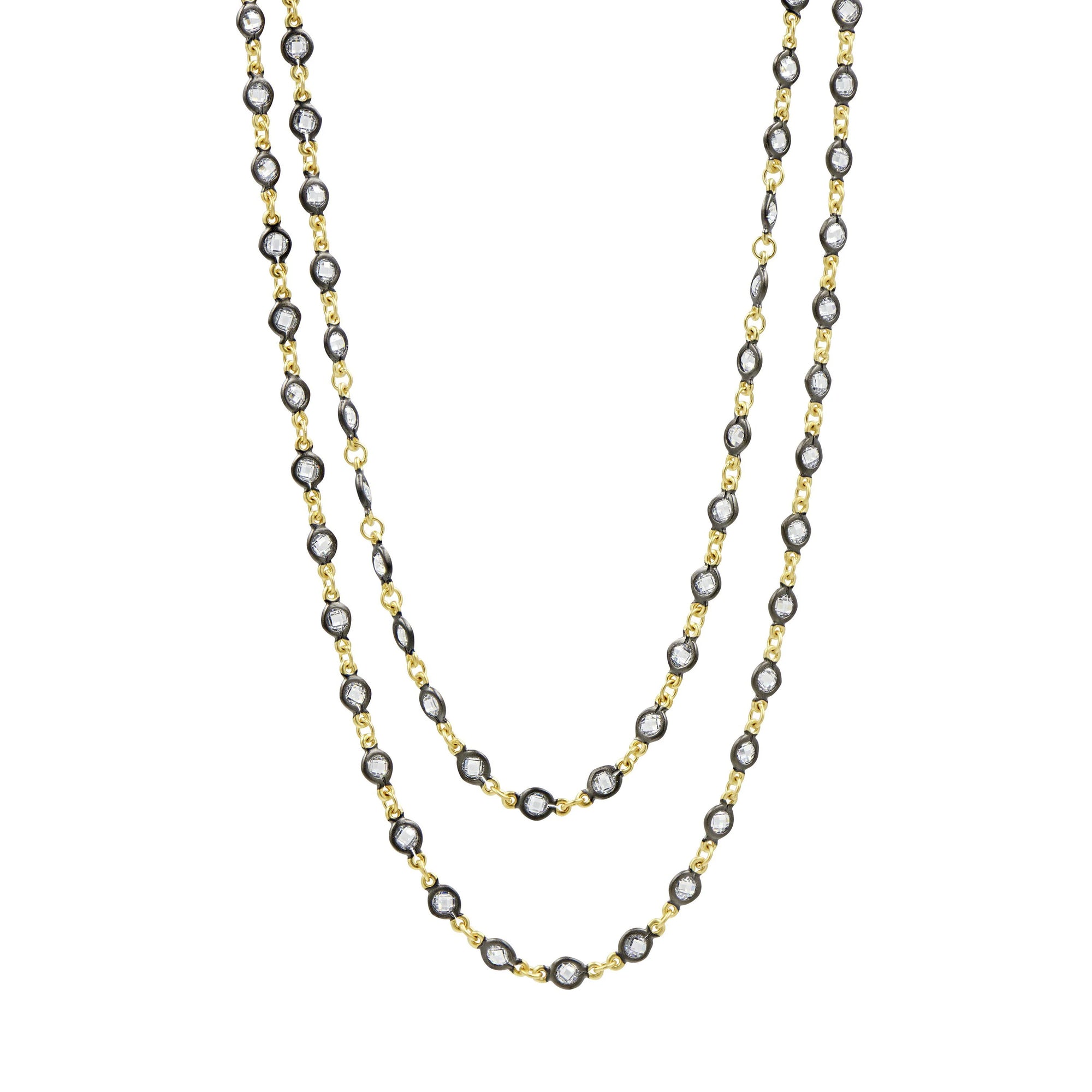 Freida Rothman "Faceted Stones Wrap Chain Necklace"