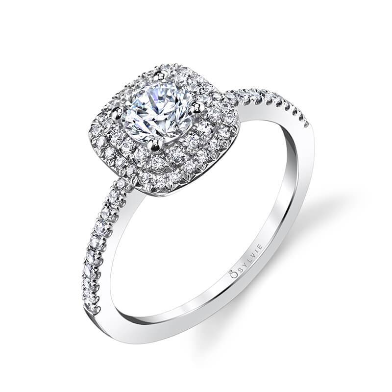 Sylvie Melodie - Classic Double Halo Engagement Ring S1097