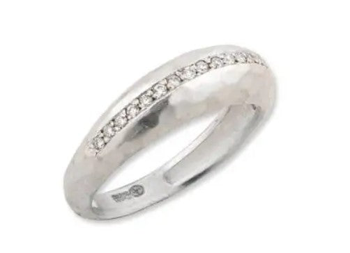 Lika Behar "Boogie Line" Sterling Silver Diamond Band Ring