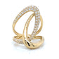 14K Yellow Gold Freeform Diamond Pave Interlocking Ring