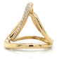 14K Yellow Gold Freeform Diamond Pave Interlocking Ring