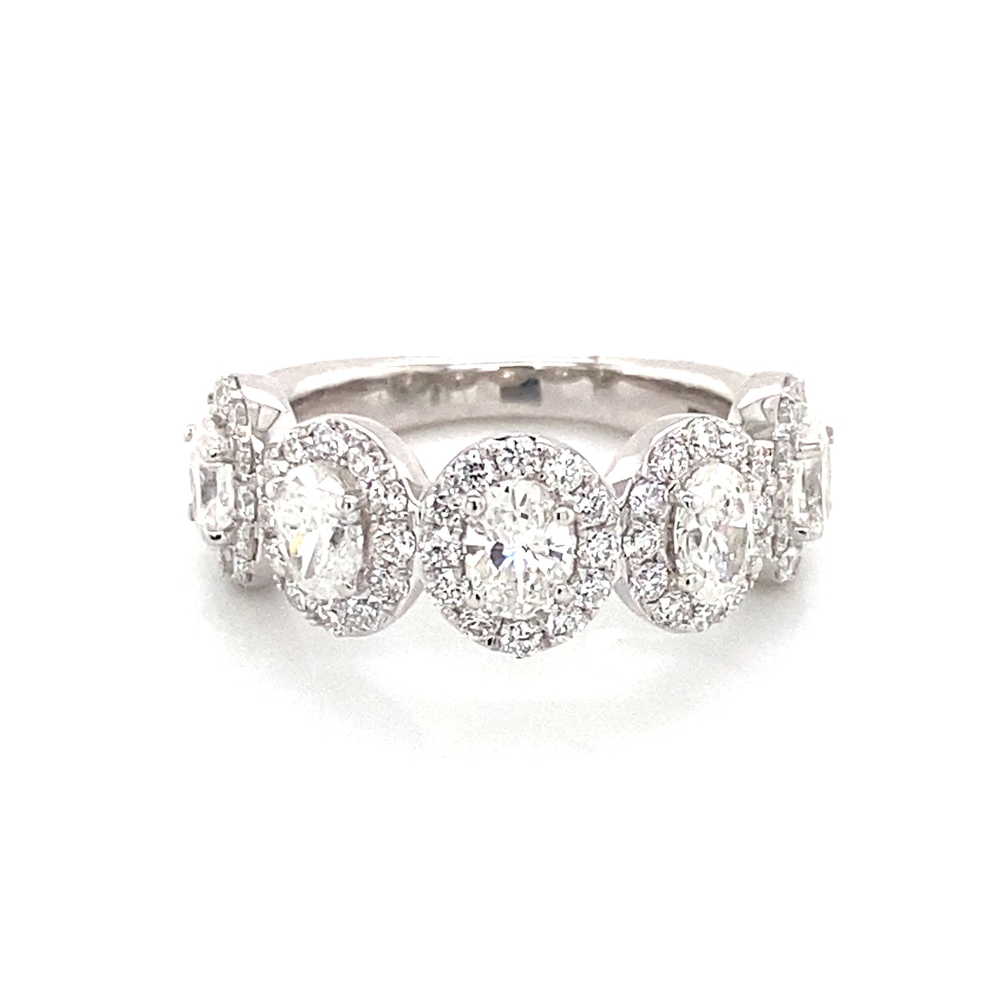 14K White Gold Diamond Oval Halo Ring