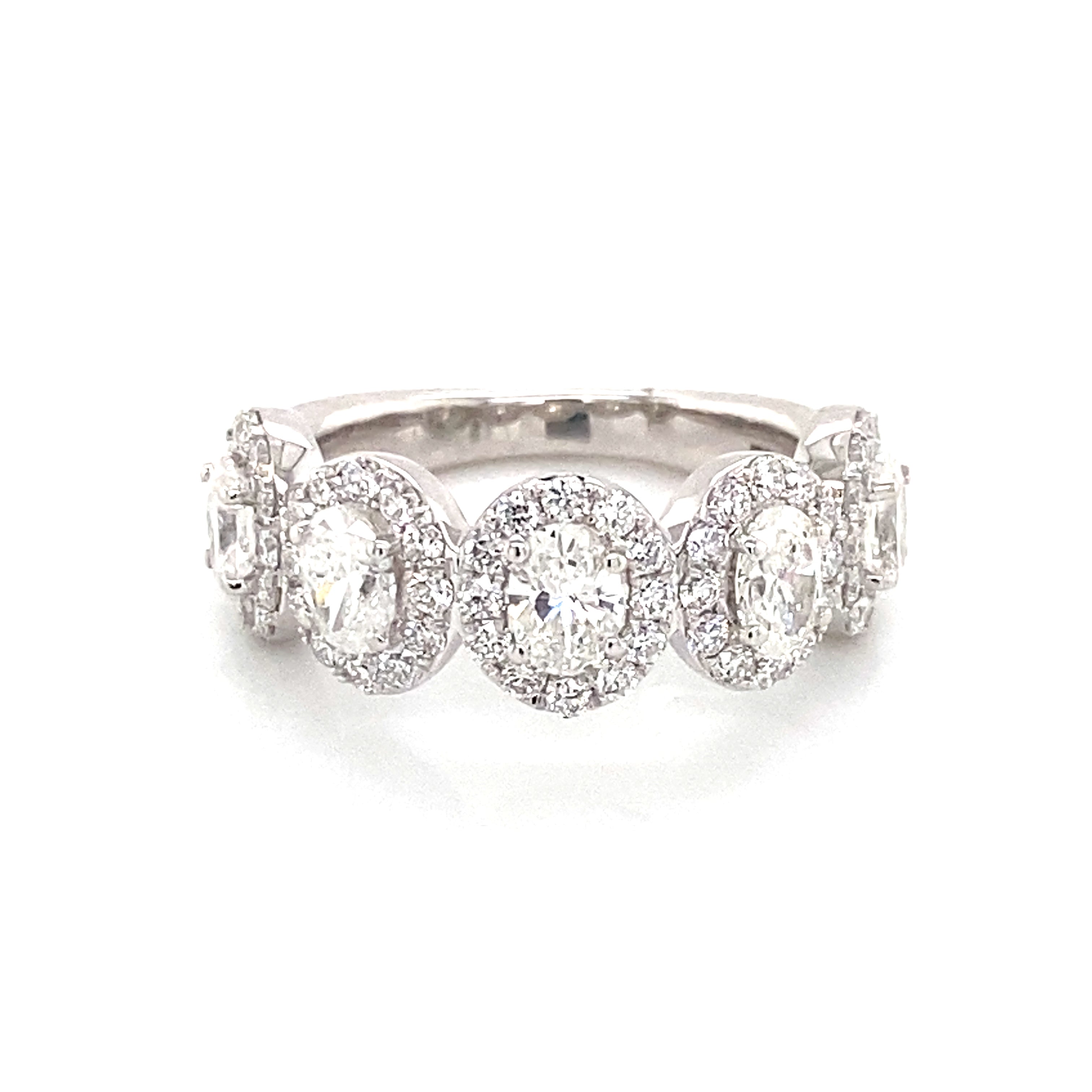 14K White Gold Diamond Oval Halo Ring
