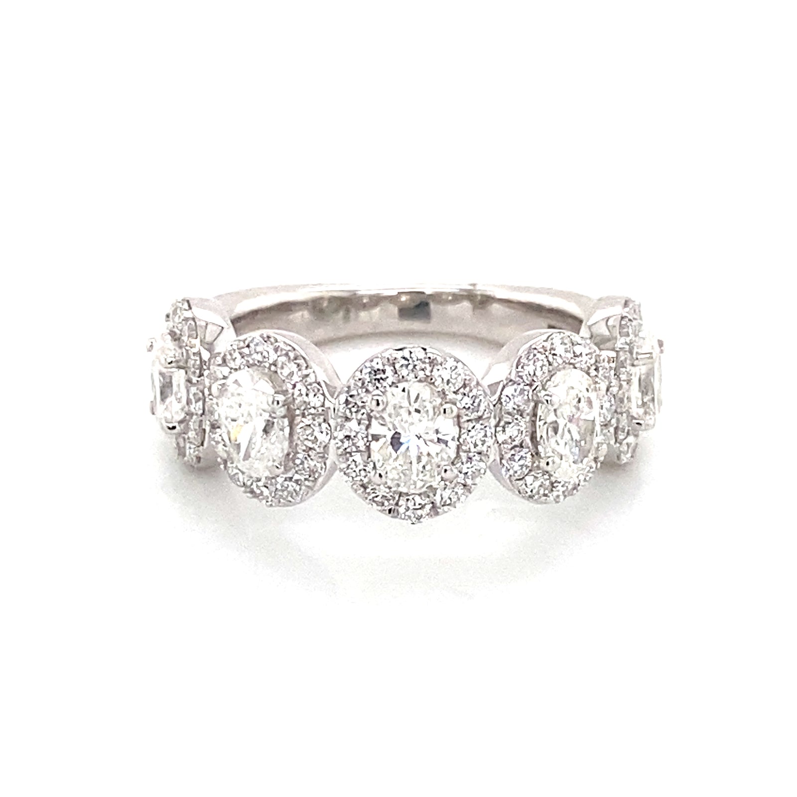 14K White Gold Diamond Oval Halo Ring