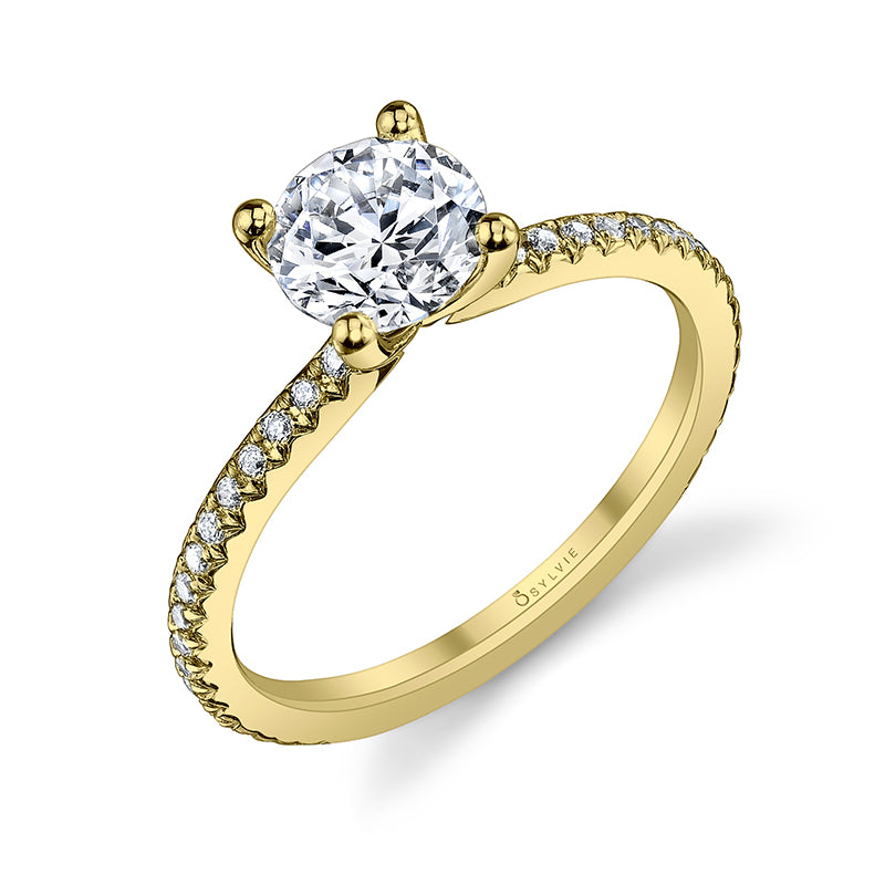Sylvie 14K Yellow Gold "Adorlee" Diamond Engagement Ring