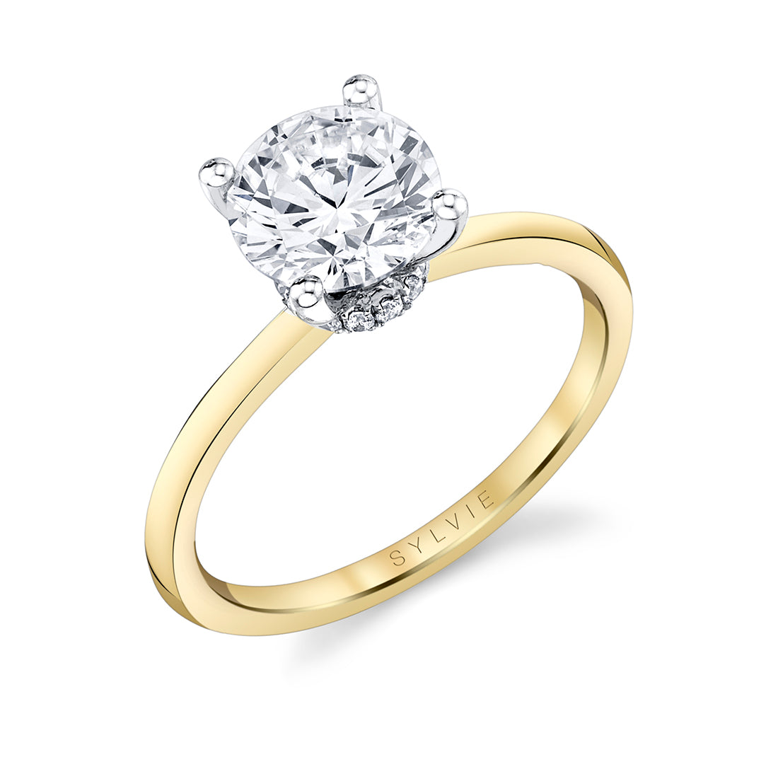 Sylvie 14K Yellow Gold Hidden Halo Diamond "Nova" Engagement Ring