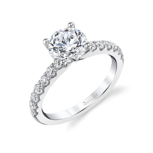 Sylvie 14K White Gold "Aimee" Diamond Engagement Ring