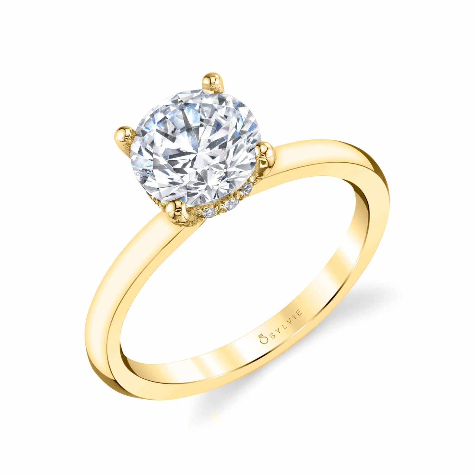 Sylvie 14K Yellow Gold Hidden Diamond Halo Engagement Ring