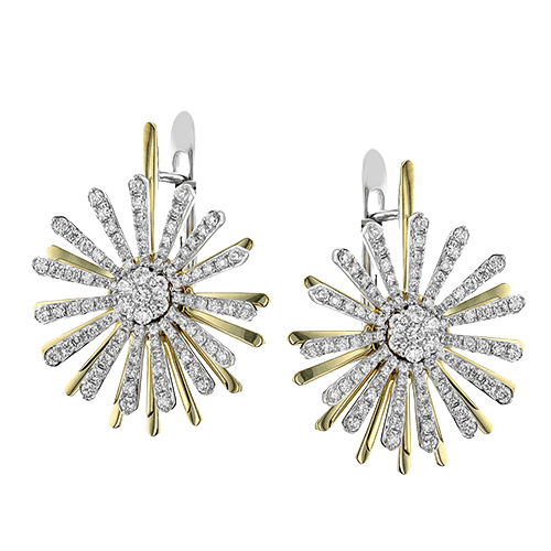 Simon G. White & Yellow Gold Diamond Starburst Earring