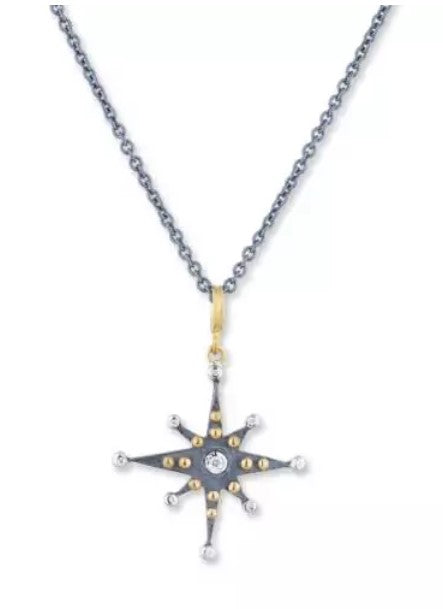 Lika Behar 24K Gold &amp; Oxidized Silver Starburst Pendant