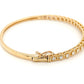 14K Yellow Gold Diamond Diamond Bangle Bracelet With Milgrain Edges