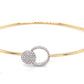 14K Yellow & White Gold Diamond Cluster Bracelet
