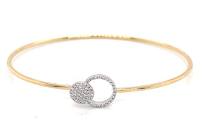 14K Yellow & White Gold Diamond Cluster Bracelet