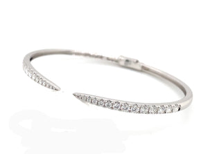 14K White Gold Diamond Graduated Cuff Bracelet